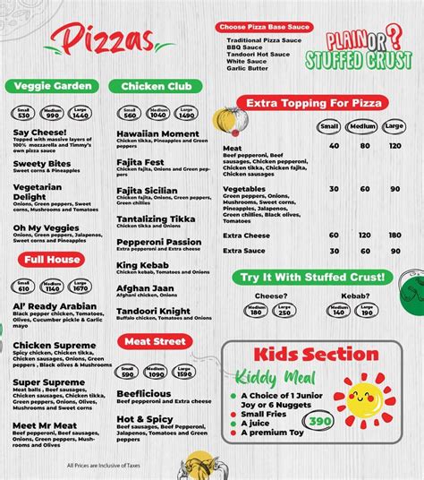 Timmys Pizza Bahria Town, Branch Lahore .